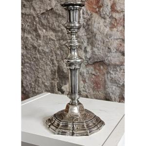Solid Silver Transitional Style Candlestick, 20th Century