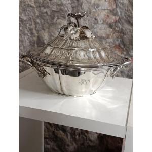 Vegetable Dish And Its Solid Silver Lining, Cal Lenglet, Silversmith, 19th Century