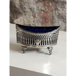 A Solid Silver Salt Cellar With Blue Glassware, Early 19th Century, Ambroise Mignerot