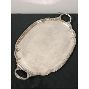Silver-tone Metal Style Serving Tray