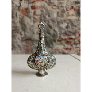 Silver And Enamel Perfume Bottle, Augsburg, Circa 1700