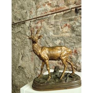 Alfred Dubucand Animal Bronze Deer