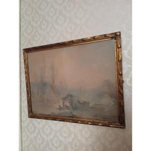 FOREAU henri 1866 1938 intituléeau dos" un lavoir poitou"