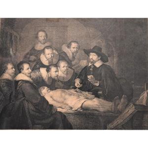 Engraving , Rembrandt, The Anatomy Lesson Of Doctor Tulp, Framed Engraving, XIX Th