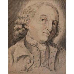 Gm Rossetti Valentini (1796-1878), Bust-length Portrait Of A Man, Graphite And Red Chalk