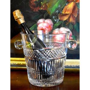 Cut And Faceted Crystal Champagne Bucket, Mid-20th Century