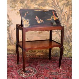 Tea Table That Can Also Be Used As A Reading Table, Coffee Table, Or Side Table, With Japanese-inspired Decor, 19th Century