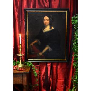 Portrait Of A Woman With A Pearl Necklace, Flemish/dutch School, Renaissance Style, 19th Century