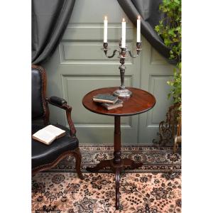 Louis XVI Style Mahogany Tilting Pedestal Table With A Cabaret-style Top, Late 18th Century