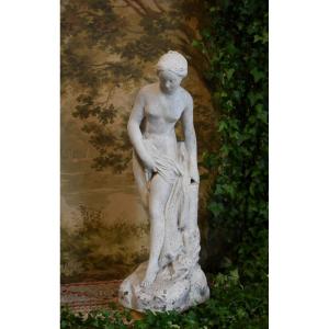 Diane Au Bain, Statue De Jardin, Reconstituted Stone, After Falconet ( 1716-1791) , 20th Century