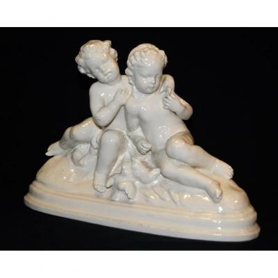 White Porcelain Group, Capodimonte, Late 19th Century