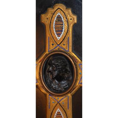Stoup Napoleon III, Enameled Copper, Epoque XIX