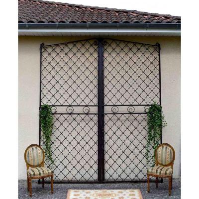 Très Grand Portail ( Hauteur 3m10 ) En Fer Forgé, Grilles Intérieures/ Extérieures, Années 50