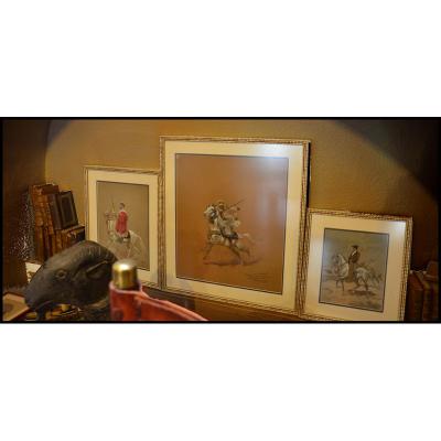 3 Orientalists Watercolors From Schott