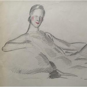 Jean Dupas - Large Original Drawing - Nude - Art Deco