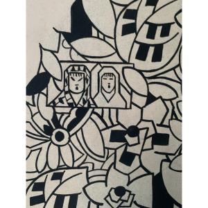 Art Deco Wallpaper Project "eskimos" - Lyon Circa 1925-1930