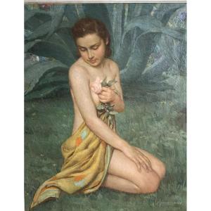 Camillo Giammarco (1896-1946) - Nude With A Rose - 1920