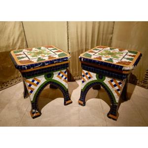 Pair Of Ceramic Stools