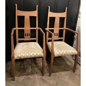 Pair Of Arts And Crafts Armchairs
