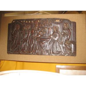 17th Century Carved Wood Panel