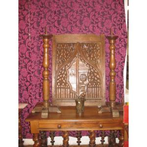 Pair Of Candlesticks In Walnut Northern Italy Late 16th Century Early 17th Century.