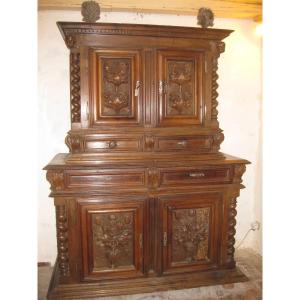 Louis XIII Walnut Furniture With Diminutive Body From The 19th Century With Old Parts From The 17th Century.