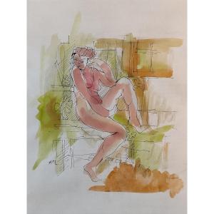 Large Drawing On Vellum - 20th Century