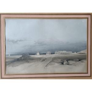 19th Century Lithograph - Memnonium Of Thebes