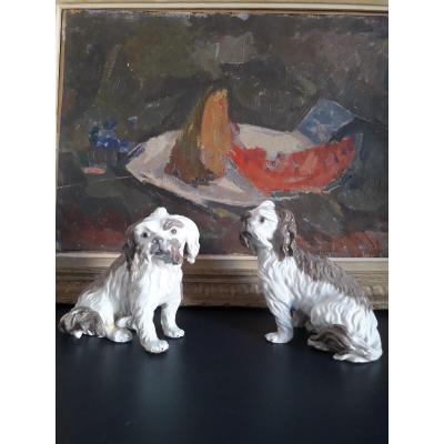 After Meissen - Couple Of Cavaliers King Charles