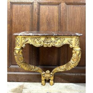 Regency Period Console In Gilded Wood, 18th Century 