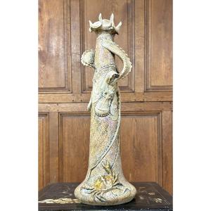 Eduard Stellmacher For Amphora, Rare Ceramic Vase With Octopus And Crab. Art Nouveau