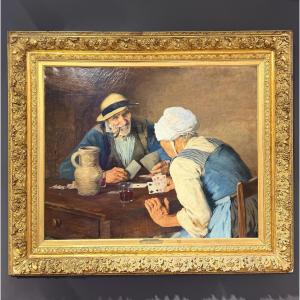 André Brouillet - "the Beauty", Genre Scene, Oil On Canvas, Late 19th Century. 