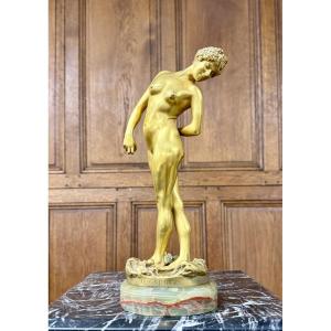 Jean-léon Gérôme - Dancer With Balls. Gilt Bronze Statue, Cast By Siot Paris