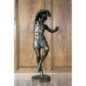 Francisque Duret - Young Fisherman Dancing The Tarantella, Bronze, Cast By Delafontaine