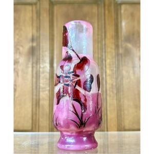 émile Gallé - Rare Fire-polished Crocus Vase. Art Nouveau Period