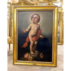 18th Century Spanish School, Infant Jesus, Oil On Canvas