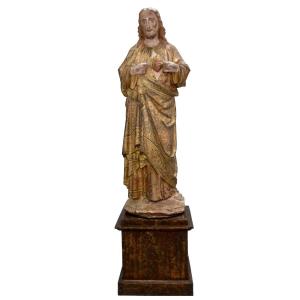 Sacred Heart, Cast Iron Sculpture 2poque Nineteenth