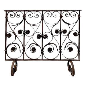 18th Century Wrought Iron Fireplace Firewall