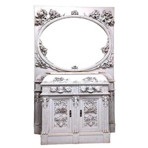 Carved Lacquered Art Nouveau Sideboard, 1900 Period