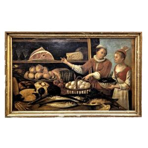 Genre Scene Character In A Pantry Dutch Painting Late 17th Century