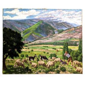 Oil On Canvas Pastoral Scene Provençal School Rémy Mayan (1877-1961)