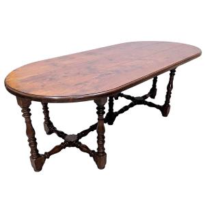 Large Louis XIII Style Oak Farmhouse Table  