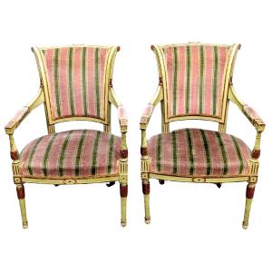 Lacquered Painted Directoire Lounge, 1880/1900 Period