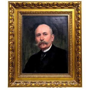 José Silbert, Oil On Canvas, Portrait Of Lucien Estrine, President Of The Chamber Of