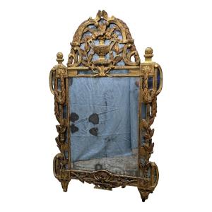 Giltwood Mirror From The 18th Century, Beaucaire Region, Height 149 Cm