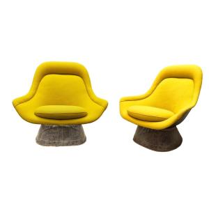 Set Of 2 Easy Chairs By Warren Platner, Knoll Edition 1960