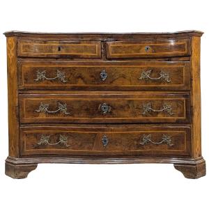 Curved Chest Of Drawers Italy Probably Venice 18th Century Period In Marquetry
