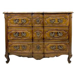 Curved Walnut Crossbow Chest Of Drawers 18th Century Period