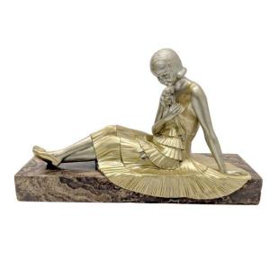 Art Deco 1930 Ruler By Demeter Chiparus Onyx Base