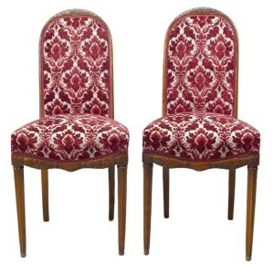 Pair Of Mahogany Chairs By Paul Follot
